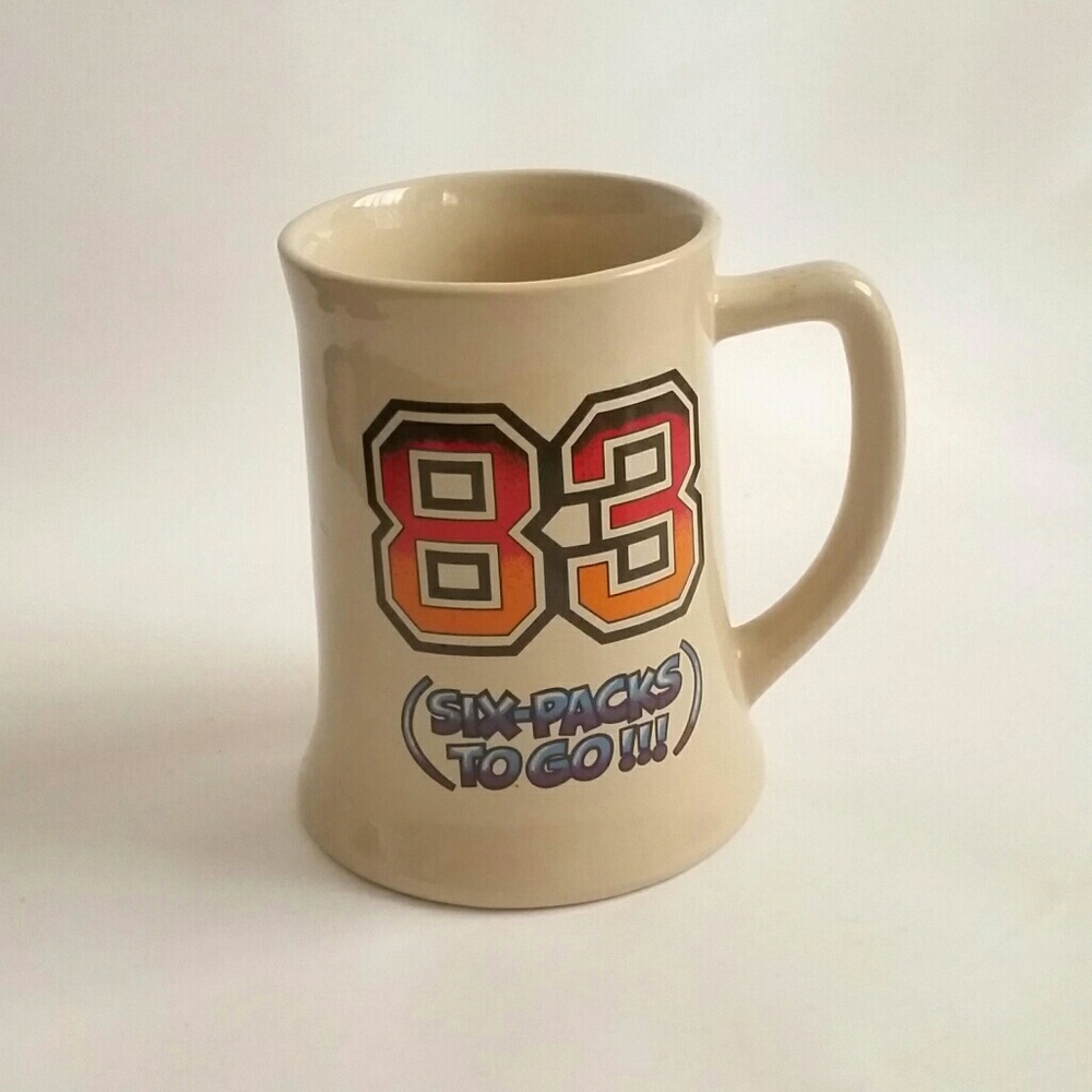 80s Beer Stein Humor Mug Cup Football Sports 1983